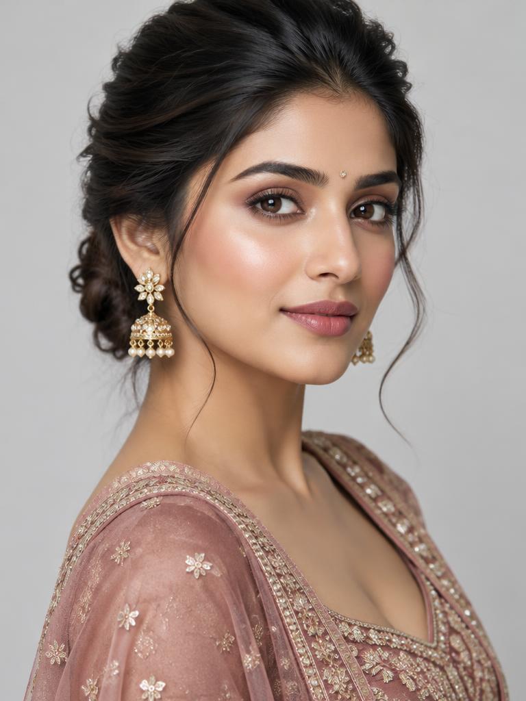 Elegant Indian bridal hair and makeup inspiration